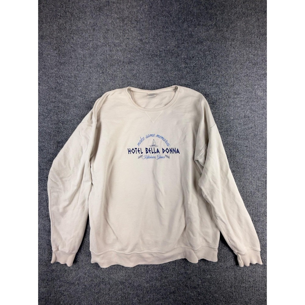 VTG Comfort Wash Sweatshirt Mens XL Hotel Bella Donna Greece Crewneck‎ Fleece